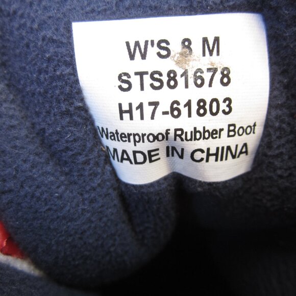 Sperry Topsider Waterproof Quilted Nylon Red Rain Boots Size 8 Medium- Flawed - Picture 11 of 16